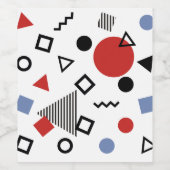 Ontwerppatroon Retro Memphis Wijn Etiket (Enkel label)