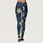 Ontwerppatroon van zon en halve maan leggings (Achterkant)