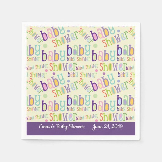 Ontwerppatroon voor baby shower-jongen servet (Voorkant)