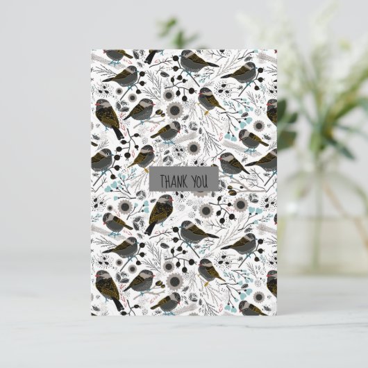 Ontwerppatroon voor zoete en cichorei bedankkaart (Staand voorkant)