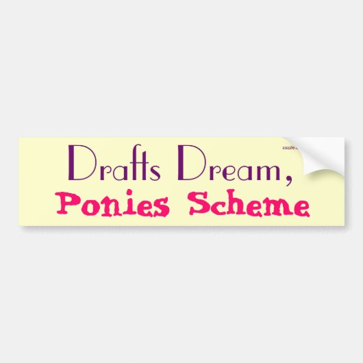 Ontwerpplan voor dromen, fonies bumpersticker (Voorkant)