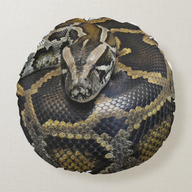 Ontwerpproducten "Royal Python" Rond Kussen (Voorkant)