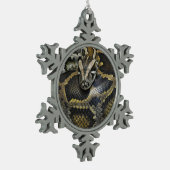 Ontwerpproducten "Royal Python" Tin Sneeuwvlok Ornament (Links)