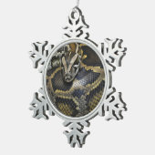 Ontwerpproducten "Royal Python" Tin Sneeuwvlok Ornament (Rechts)