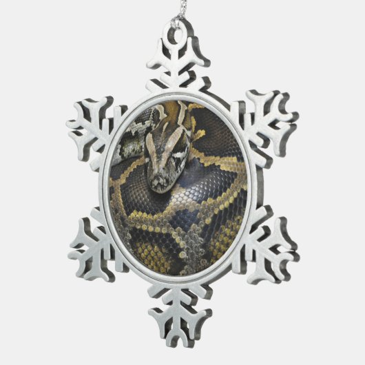 Ontwerpproducten "Royal Python" Tin Sneeuwvlok Ornament (Rechts)