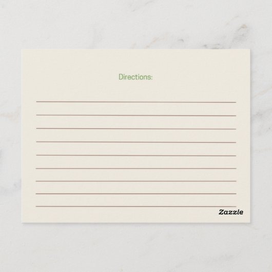 Ontwerprecept voor koken, Kaart (Achterkant)