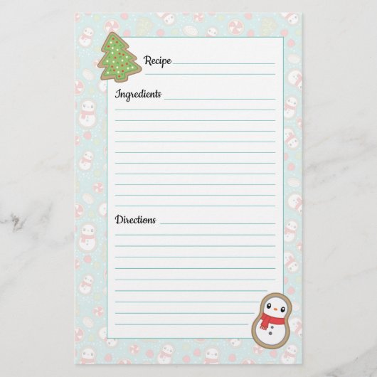 Ontwerpreceptenlijst voor Cute Red & Blue Holiday- (Voorkant)