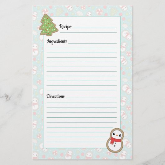 Ontwerpreceptenlijst voor Cute Red & Blue Holiday- (Achterkant)