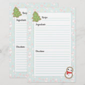 Ontwerpreceptenlijst voor Cute Red & Blue Holiday- (Voorkant / Achterkant)