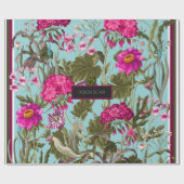 Ontwerpsjaal met geraniums en wilde bloemen. Tren Cadeaupapier (Vlak)