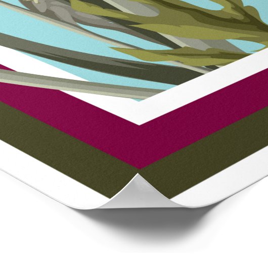 Ontwerpsjaal met geraniums en wilde bloemen. Tren Poster (Hoek)