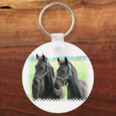 OntwerpSleutelhanger voor zwarte paarden Sleutelhanger (Voorkant)