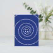 Ontwerpspiraal voor Pi op Navy Blue Briefkaart (Staand voorkant)