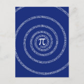 Ontwerpspiraal voor Pi op Navy Blue Briefkaart (Voorkant)