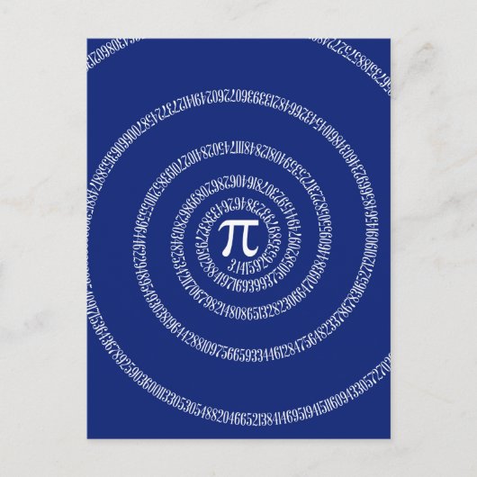 Ontwerpspiraal voor Pi op Navy Blue Briefkaart (Voorkant)