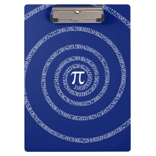 Ontwerpspiraal voor Pi op Navy Blue Klembord (Voorkant)