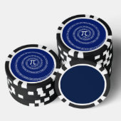 Ontwerpspiraal voor Pi op Navy Blue Pokerchips (Opstapeling)