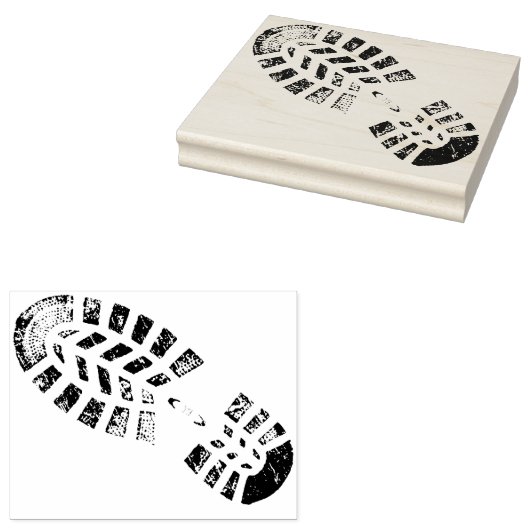 Ontwerpstempel voor voetafdruk rechts rubberstempel (Gestempeld)