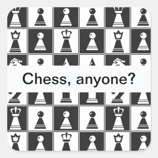 OntwerpSticker voor schaakartikelen Vierkante Sticker (Voorkant)