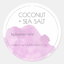 Ontwerpstickers met zachte roze kaars ronde sticker