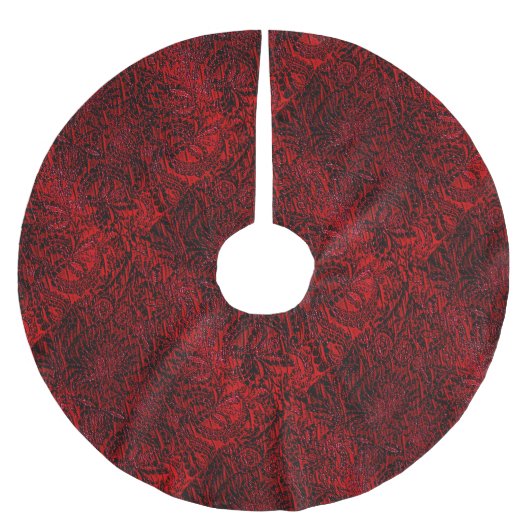 Ontwerpstructuur rode decoratieve ventilator kerstboom rok (Voorkant)