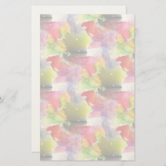 Ontwerpstructuur rode, gele waterverf briefpapier (Voorkant / Achterkant)