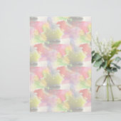 Ontwerpstructuur rode, gele waterverf briefpapier (Staand voorkant)