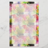 Ontwerpstructuur rode, gele waterverf briefpapier (Voorkant)