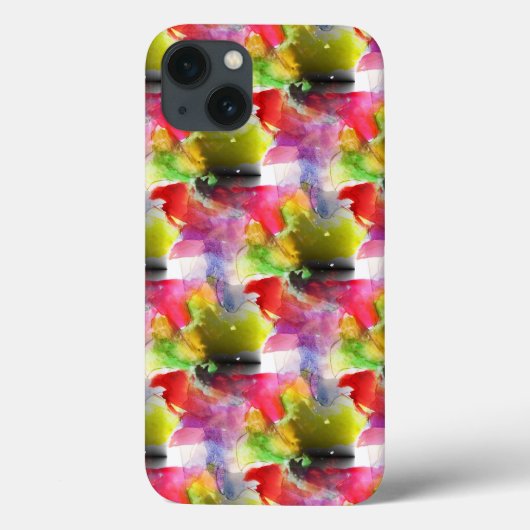 Ontwerpstructuur rode, gele waterverf Case-Mate iPhone case (Achterkant)