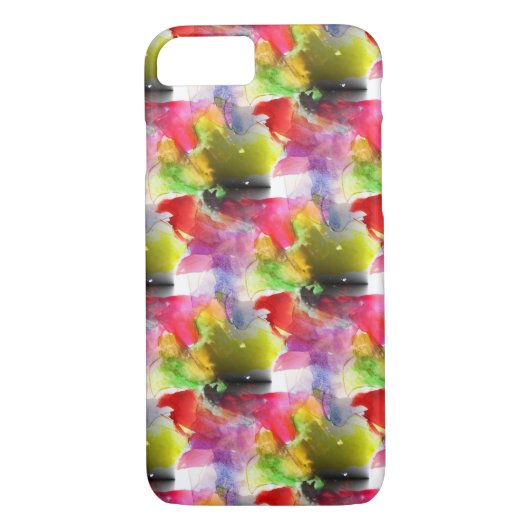 Ontwerpstructuur rode, gele waterverf Case-Mate iPhone case (Achterkant)