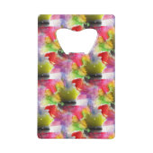 Ontwerpstructuur rode, gele waterverf creditkaart flessenopener (Achterkant)