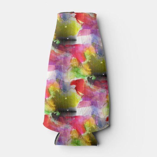 Ontwerpstructuur rode, gele waterverf flesjeskoeler (Voorkant)