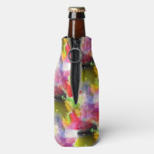 Ontwerpstructuur rode, gele waterverf flesjeskoeler (Fles Achterkant)