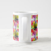 Ontwerpstructuur rode, gele waterverf grote koffiekop (Achterkant)