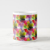 Ontwerpstructuur rode, gele waterverf grote koffiekop (Voorkant)