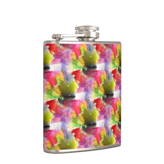 Ontwerpstructuur rode, gele waterverf heupfles (Rechts)