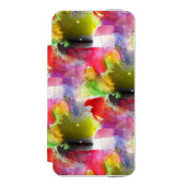 Ontwerpstructuur rode, gele waterverf incipio iPhone portemonnee hoesje (Voorkant Agenda)