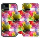 Ontwerpstructuur rode, gele waterverf incipio iPhone portemonnee hoesje (Agenda Open)