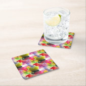 Ontwerpstructuur rode, gele waterverf kartonnen onderzetters (Insitu)