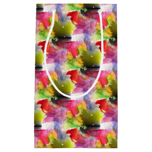 Ontwerpstructuur rode, gele waterverf klein cadeauzakje (Voorkant)