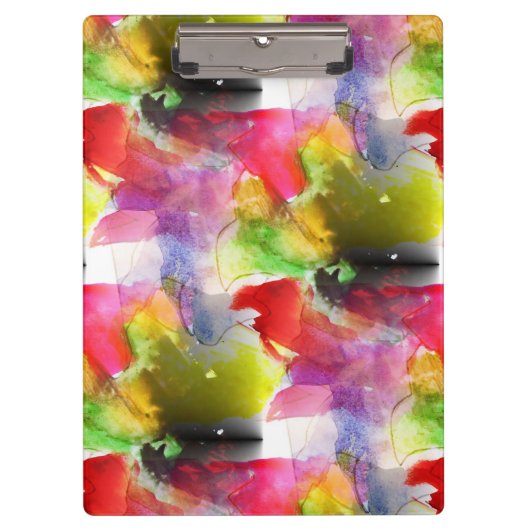 Ontwerpstructuur rode, gele waterverf klembord (Voorkant)