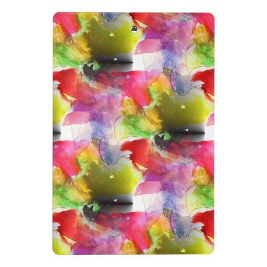 Ontwerpstructuur rode, gele waterverf mini klembord (Achterkant)