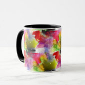 Ontwerpstructuur rode, gele waterverf mok (Voorkant links)