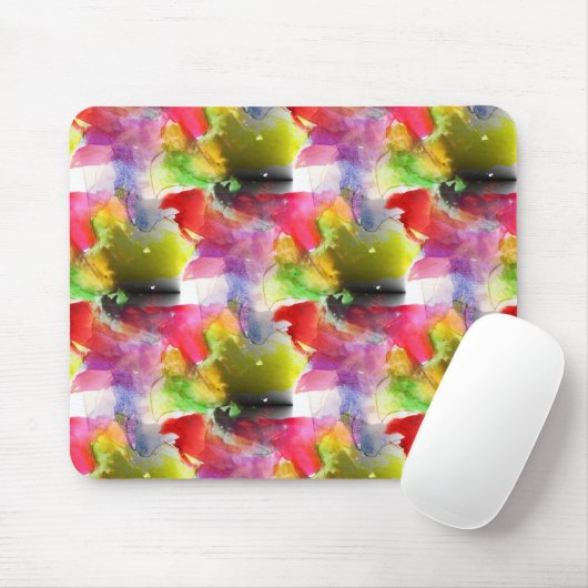 Ontwerpstructuur rode, gele waterverf muismat (Met muis)