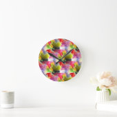 Ontwerpstructuur rode, gele waterverf ronde klok (Huis)