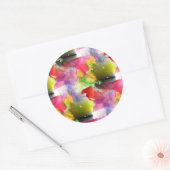 Ontwerpstructuur rode, gele waterverf ronde sticker (Envelop)