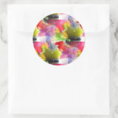 Ontwerpstructuur rode, gele waterverf ronde sticker (Tas)