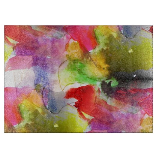 Ontwerpstructuur rode, gele waterverf snijplank (Voorkant)