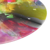 Ontwerpstructuur rode, gele waterverf snijplank (Hoek)