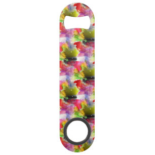 Ontwerpstructuur rode, gele waterverf speed flessenopener